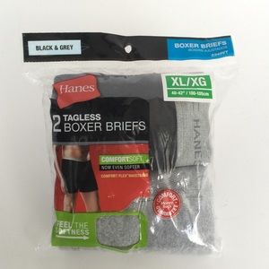 Hanes Mens Boxer Briefs 2 pack Comfort Soft XL